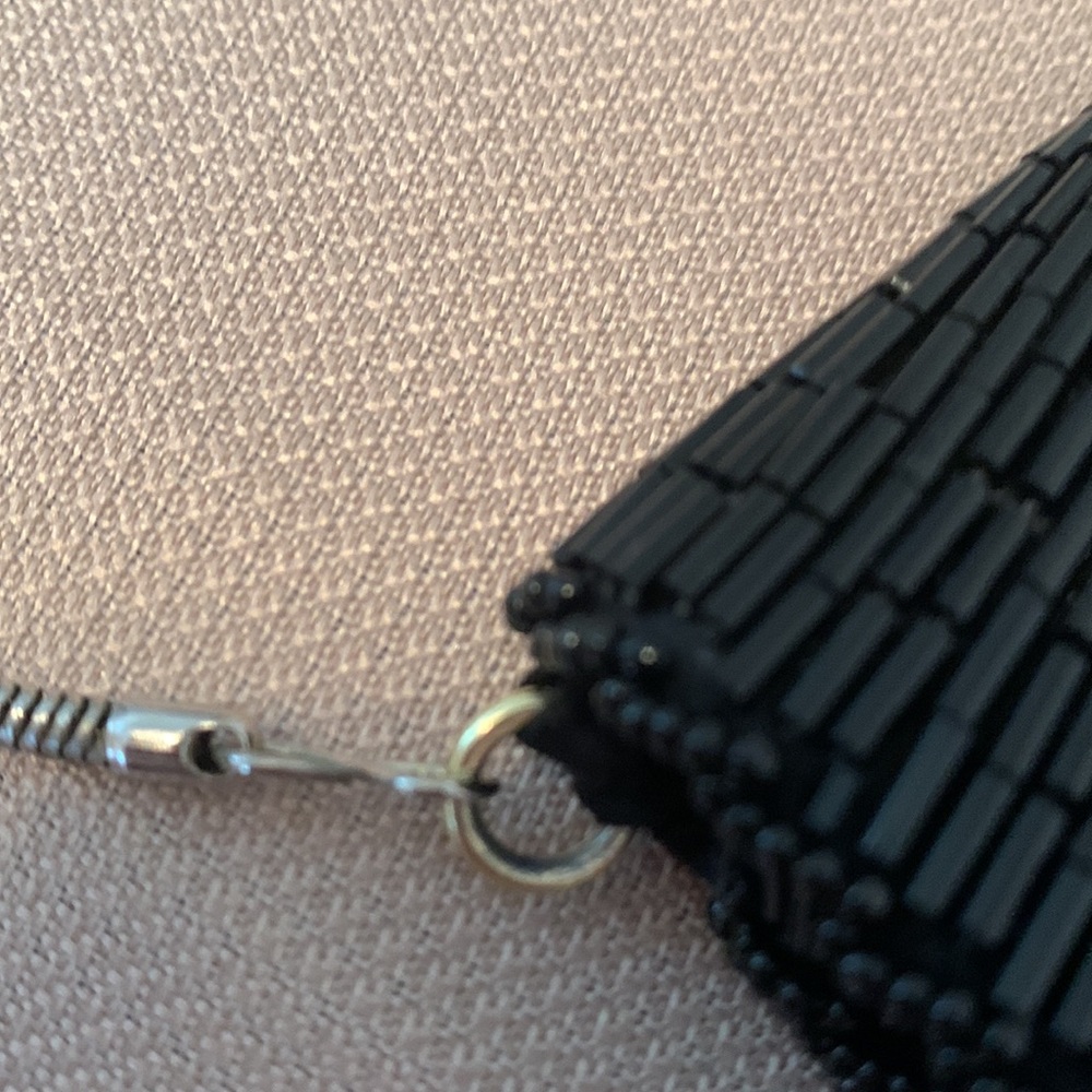 La Regale Black Beaded Evening Clutch/Shoulder Bag - Picture 10 of 12
